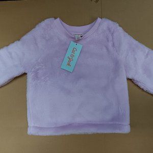 Cat & Jack Baby Girls Sherpa Long Sleeve Pullover, light purple Size 3T